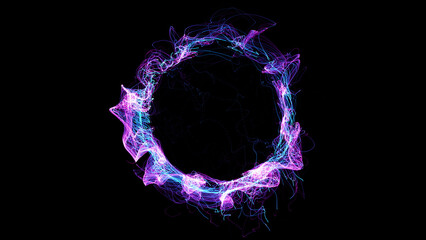 Wall Mural - 3D rendering cosmic energy strings. Energy flows in the form of thin bright elements