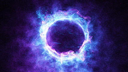 Wall Mural - 3D rendering cosmic energy strings. Energy flows in the form of thin bright elements