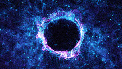 Wall Mural - 3D rendering cosmic energy strings. Energy flows in the form of thin bright elements