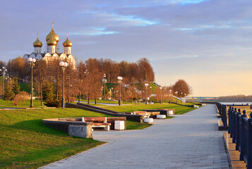 Strelka Park on the river bank