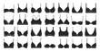 © Svitlana - Bra of underwear vector black set icon. Isolated black set icon lingerie. Vector illustration bra of underwear on white background.