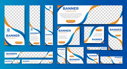 Multipurpose web banners template design set. Beauty white horizontal, vertical, header, square background for website ads, Social media banner, flyer cover, and invitation card