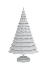 Wall Mural - White Christmas tree isolated. 3D rendering