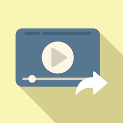 Poster - Video player icon flat vector. Chart graphic. Data document