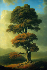 Canvas Print - landscape with tree