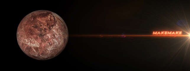 Canvas Print - planet makemake in deep space 3d illustration