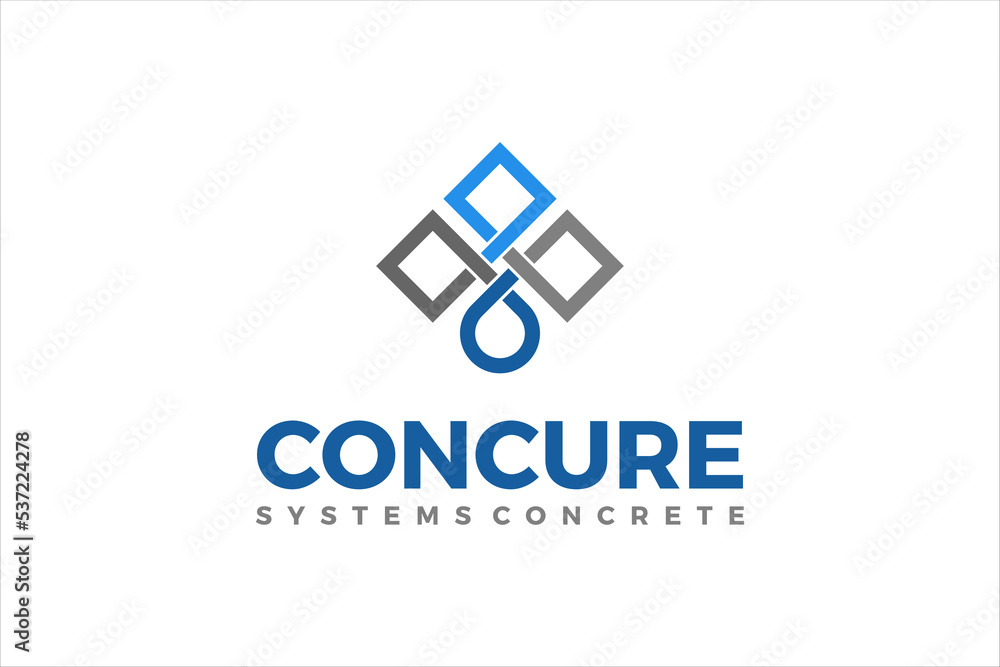 Concrete slump test system logo design water waterproof layer raindrop ...
