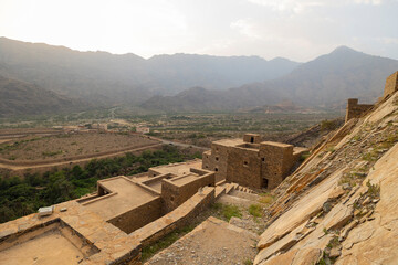 Inside walls of Thee Ain (Dhee Ayn) heritage village in the Al-Baha region of Saudi Arabia