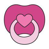 Fototapeta Dinusie - Pacifier vector icon.Cartoon vector icon isolated on white background pacifier.