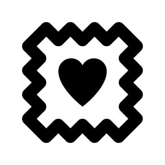 Poster - Heart Sticker Flat Vector Icon