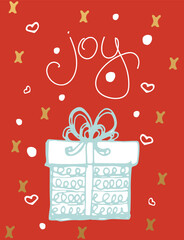 Wall Mural - Christmas card, Joy inscription. - Vector illustration