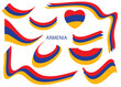 flag of Republic of Armenia - vector ribbons and curved shapes