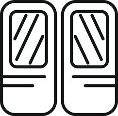 Sticker - Metro train doors icon outline vector. Railway station. Travel street