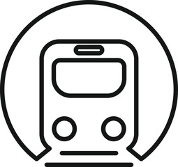 Sticker - Metro train icon outline vector. Railway platform. Travel ticket