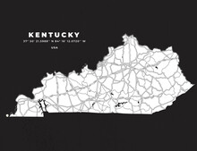 Kentucky Map Vector Poster Flyer	