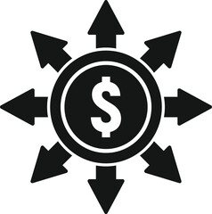 Canvas Print - Send global money icon simple vector. Transfer cash. Mobile online