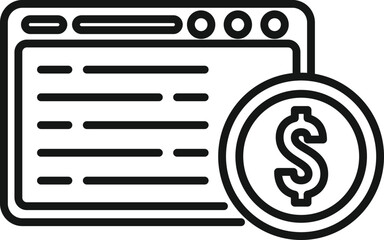 Sticker - Web money icon outline vector. Send phone. Mobile bank