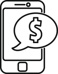 Wall Mural - dollar cash icon outline vector. online bank. payment mobile