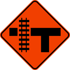 Wall Mural - Highway Light Rail Transit Grade Crossing Left Sign