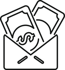 Wall Mural - cash envelope icon outline vector. online bank. phone payment