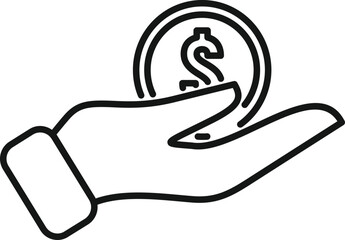 Wall Mural - keep payment icon outline vector. money transfer. mobile online