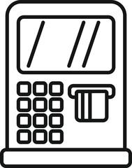 Wall Mural - bank atm icon outline vector. money transfer. cash payment