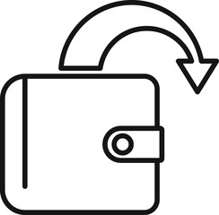 Wall Mural - online wallet icon outline vector. mobile bank. phone cash