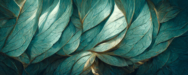 Wall Mural - abstract quartzite stone organic nature leaves wallpaper background. 3d render illustration.