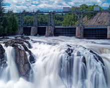 Hydroelectric Dam On The Saint John River In Grand Falls New Brunswick, Canada.