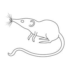 Wall Mural - Mouse vector icon.Outline vector icon isolated on white background mouse.