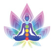 Meditating woman in lotus pose. Yoga illustration.