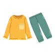 Sleepwear for girls pajama, nightgown, sleep suit, isolated vector eps 10