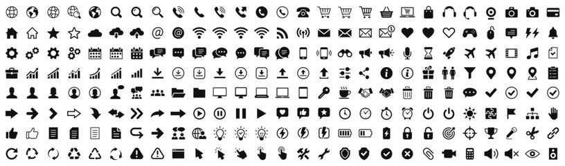 Wall Mural - web icons. icons web, shopping, technology, message, document, chatting, mail, device, avatar, calen