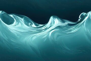 Wall Mural - waves on the blue water surface, seamless liquid texture 