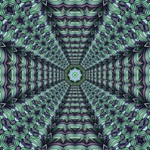 Kaleidoscope Texture Design, Seamless Pattern And Green Leaf Mandala Unique Art Aloe Vera Wavy And Blooming In Spring. Good For Company, Business, Decoration