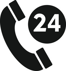 Poster - 24 hour call support icon simple vector. Contact page. Info online