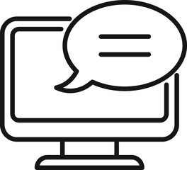 Canvas Print - Computer chat icon outline vector. Call contact. Page mail