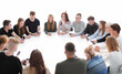 © ASDF - study group of young people sitting at a round table