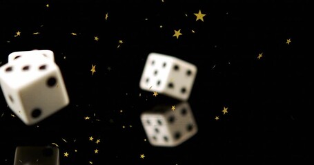 Sticker - Animation of stars falling over dices