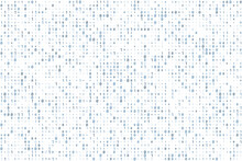 Blue Digital Data Matrix Of Binary Code Numbers Isolated On A White Background. Technology, Coding, Or Big Data Concept. Vector Illustration
