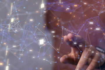 Wall Mural - Communication technology for internet business. Global world network and telecommunication