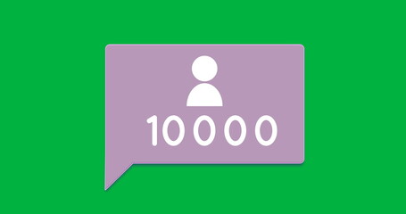 Image of 100000 users on green background