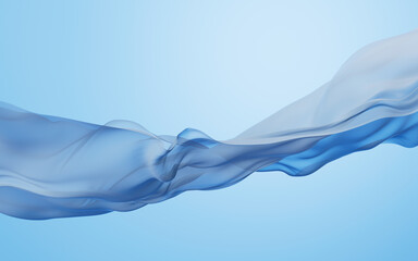 Flowing blue cloth background, 3d rendering.