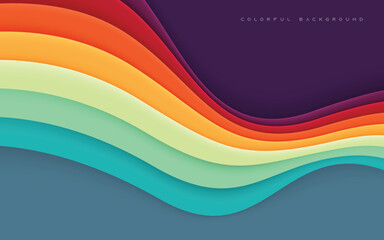 Wall Mural - Colorful background. Dynamic wavy shape light vector illustration.