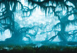 © Bob Orsillo - spooky swamp landscape background, digital matte painting