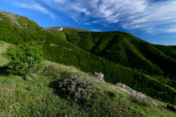 Canvas Print - Mountain scenery of Mt. Varnous in Prespa National Park, Macedonia, Greece // Berglandschaft des Varnous im Prespa Natiuonalpark, Mazedonien, Griechenland