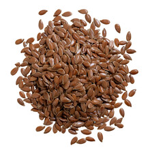 Pile Of Flax Seeds Isolated From Above.