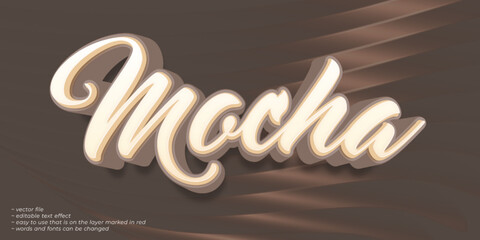 Wall Mural - Mocha text 3d style editable text effect