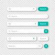 © 32 pixels - Various search bar templates. Internet browser engine with search box, address bar and text field. UI design, website interface element with web icons and push button. Vector illustration