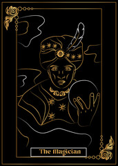 Wall Mural - the illustration - card for tarot - The magician card.
